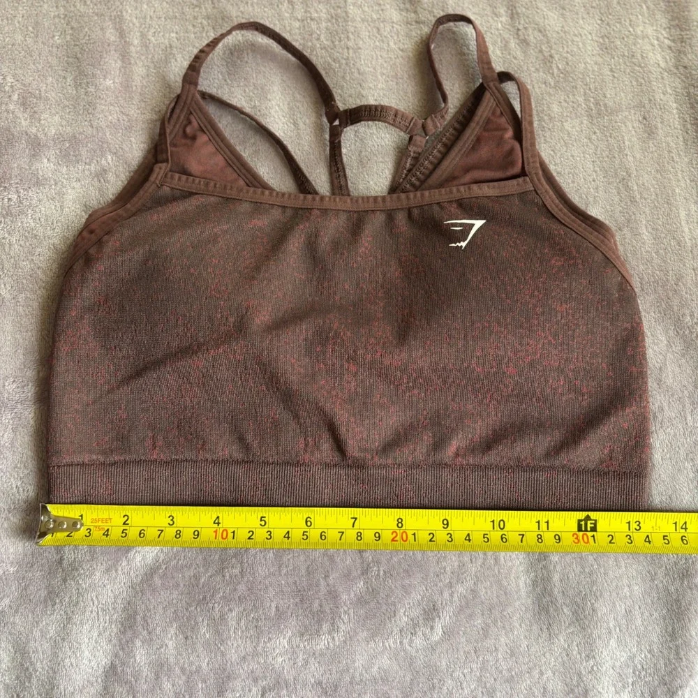 Gymshark Adapt Marl Seamless Sports Bra Brown Multi-Strap Racerback Womens